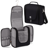 Extra-Large Collapsible Hanging Toiletry Bag - Sapphire Black (Gray Interior)